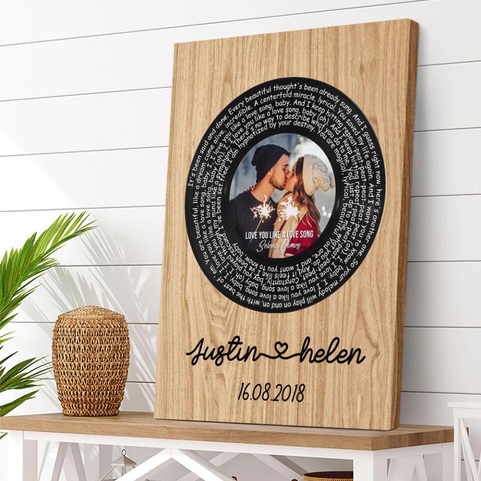 Favorite Song Lyrics Mixtape Custom Canvas Poster Anniversary Gift For Couples - Image 8