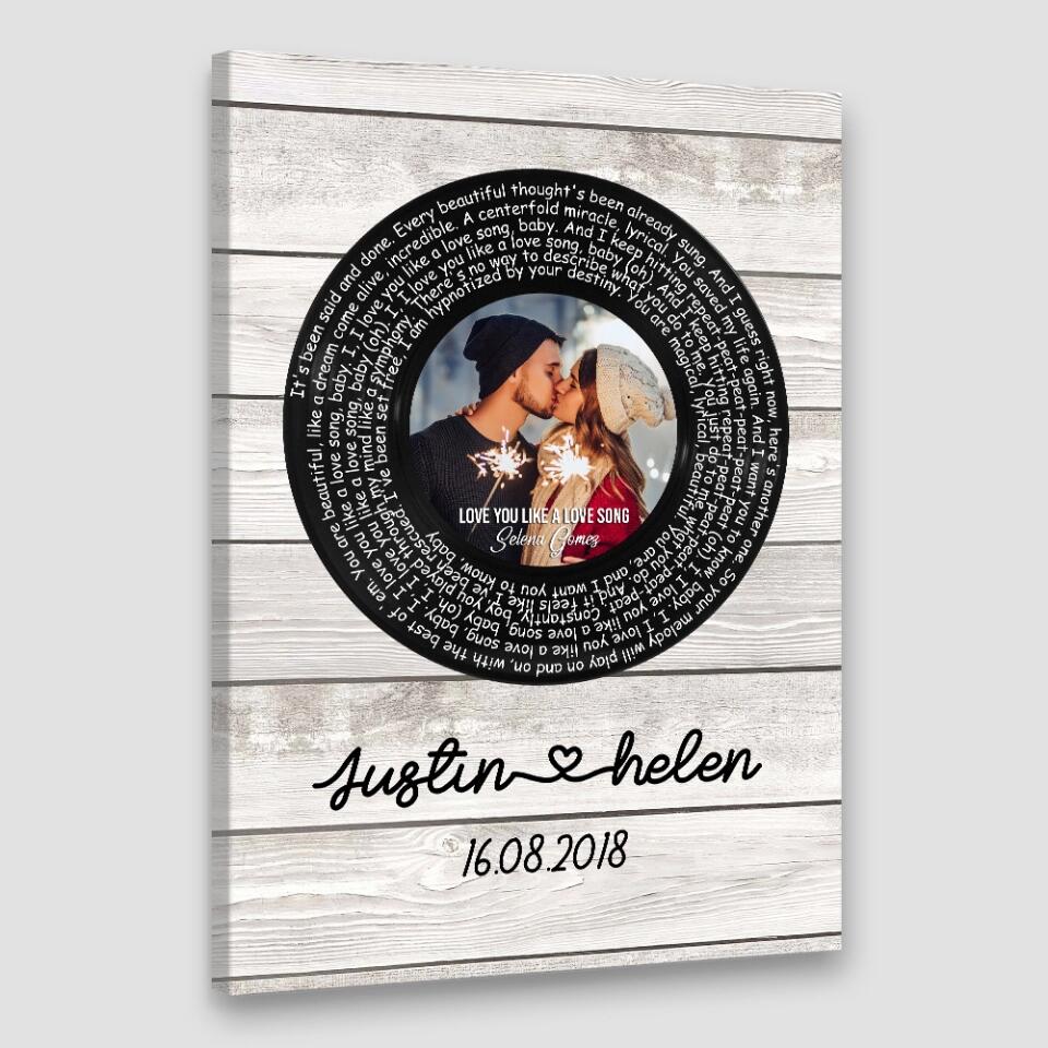 Favorite Song Lyrics Mixtape Custom Canvas Poster Anniversary Gift For Couples - Image 9