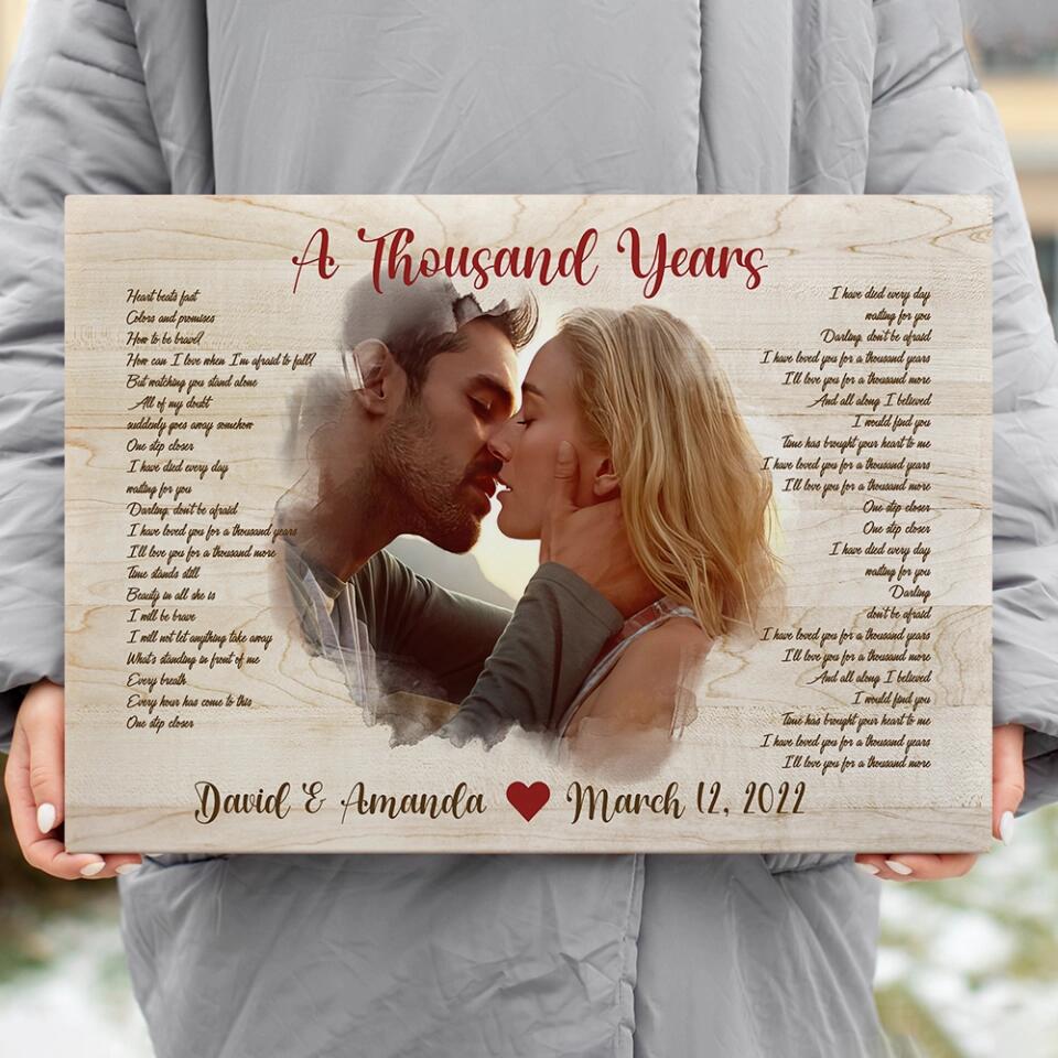 Favorite Song Lyrics Time Fade Away Photo - Custom Canvas Poster - Anniversary Gift For Couples - Image 5