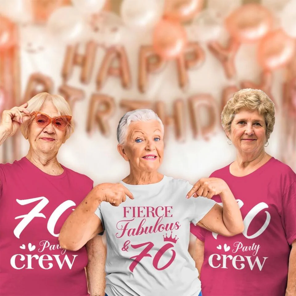 Fierce Fabulous And Party Crew 50th Birthday Shirt - Image 5