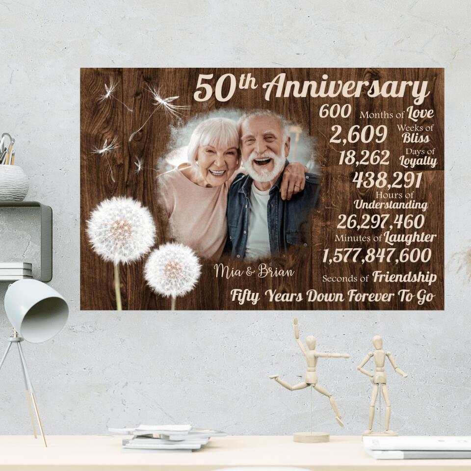 Fifty Years Down Forever To Go Custom Canvas Poster 50th Anniversary Gift For Grandparents - Image 8
