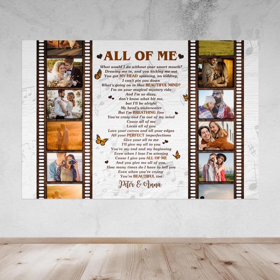 Film Role And Favorite Song Lyrics Custom Canvas Poster Anniversary Gift For Couples - Image 11