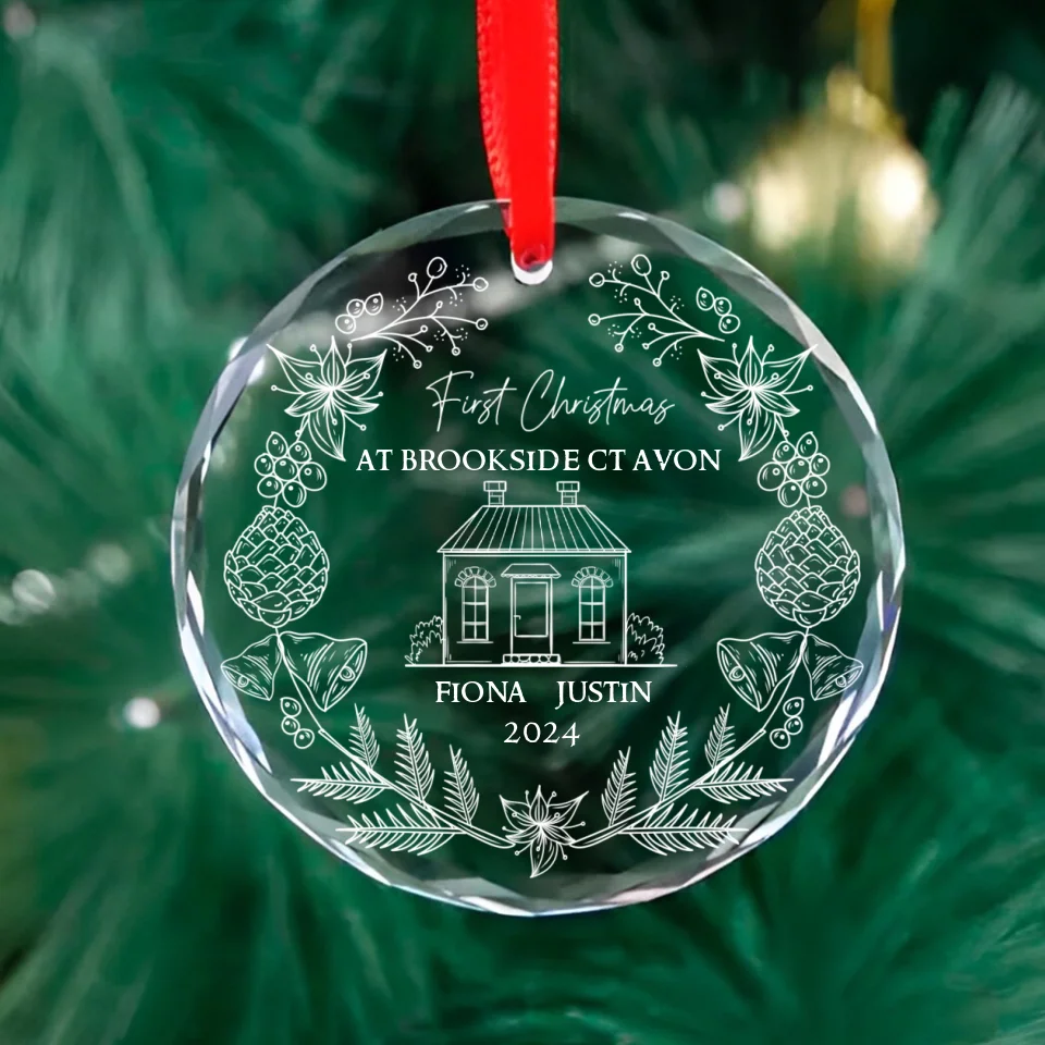 First Christmas At New Home - Glass Ornament - Housewarming Gifts New Home For Christmas - Image 2