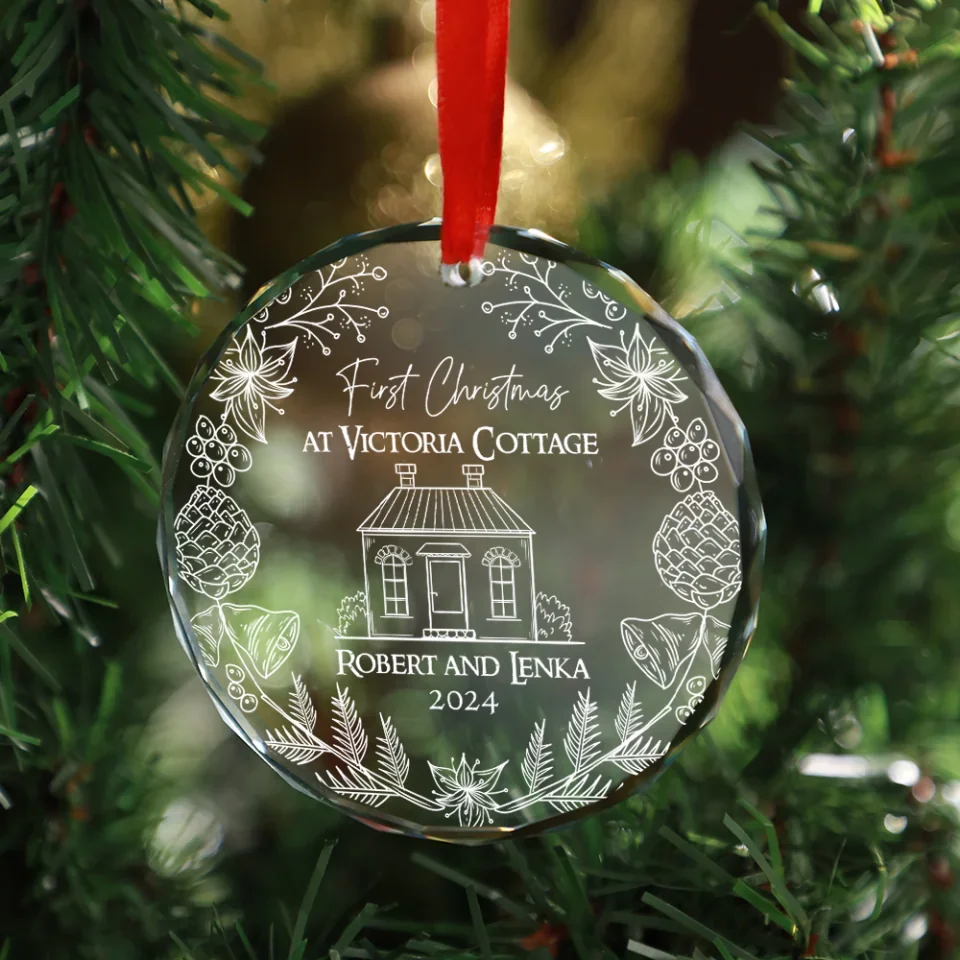 First Christmas At New Home - Glass Ornament - Housewarming Gifts New Home For Christmas - Image 3
