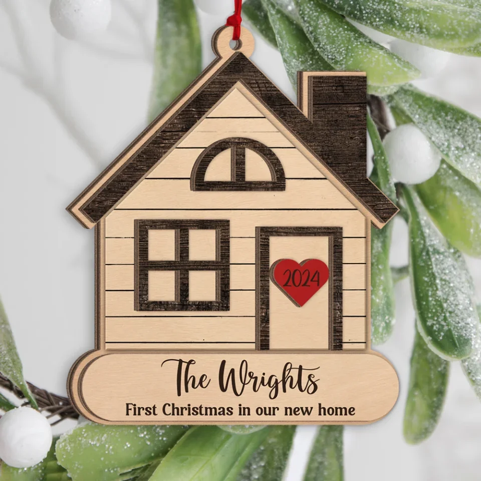 First Christmas In Our New Home - Custom Wooden Ornament - Christmas Gift For Family - Gift For Couples - New Home Gifts - Image 4