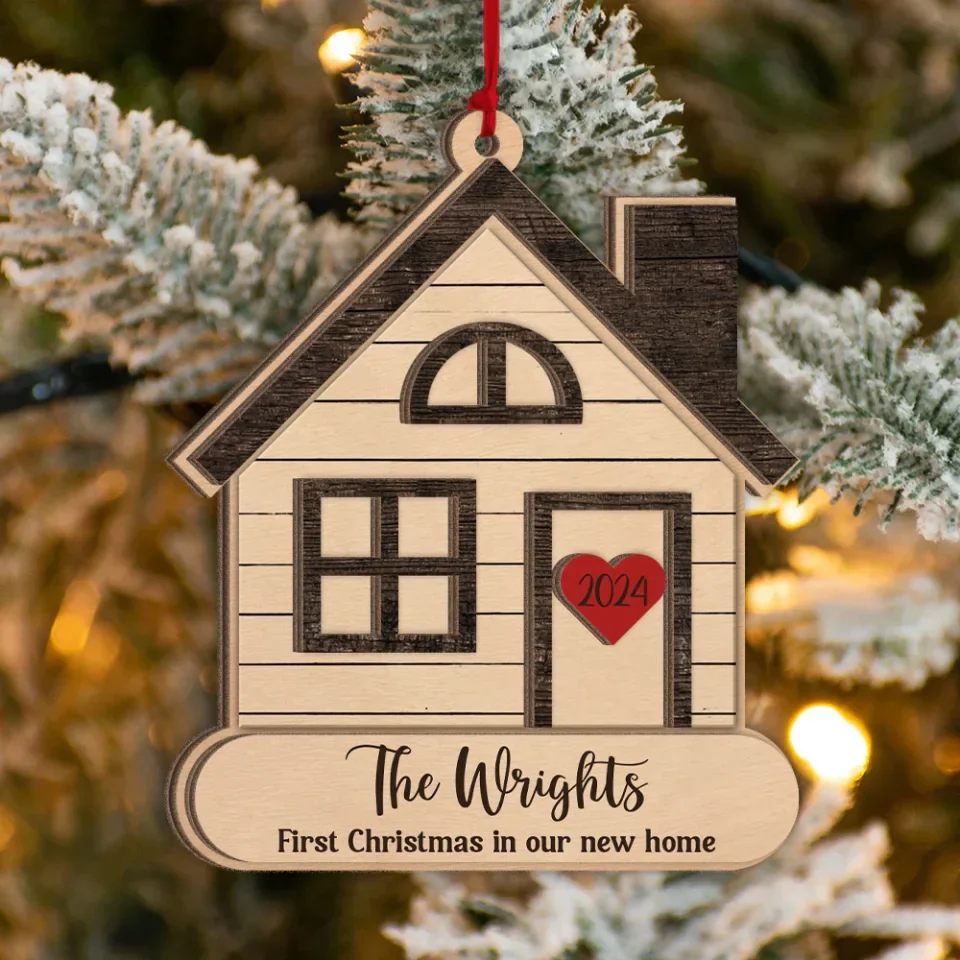 First Christmas In Our New Home - Custom Wooden Ornament - Christmas Gift For Family - Gift For Couples - New Home Gifts - Image 7