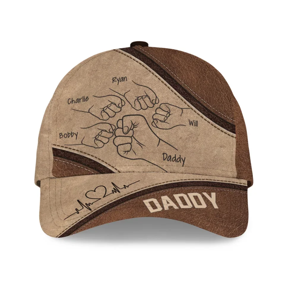Fist Bump Dad Grandpa Uncle To Kids - Custom Classic Cap - Father's Day Gift - Gifts For Dad