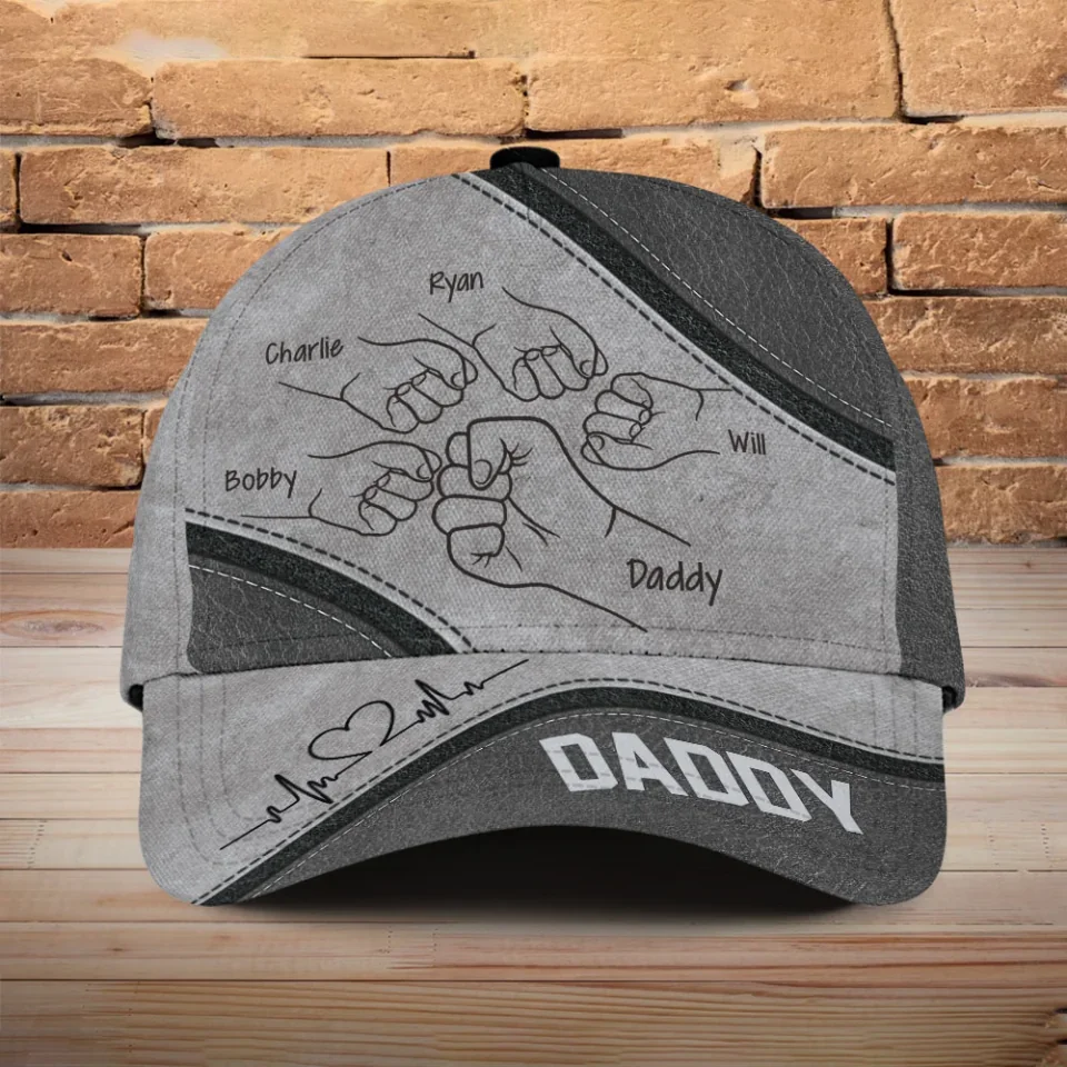 Fist Bump Dad Grandpa Uncle To Kids - Custom Classic Cap - Father's Day Gift - Gifts For Dad - Image 2
