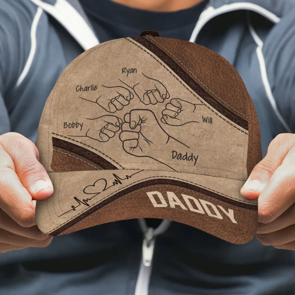 Fist Bump Dad Grandpa Uncle To Kids - Custom Classic Cap - Father's Day Gift - Gifts For Dad - Image 3