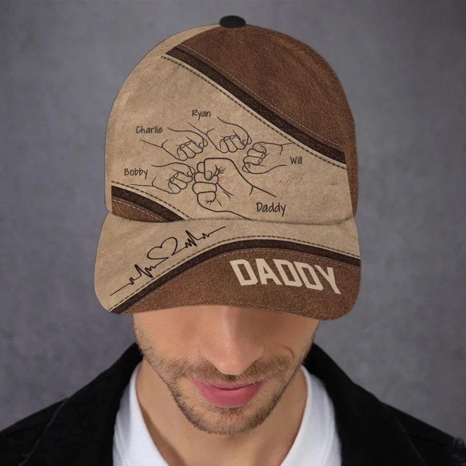 Fist Bump Dad Grandpa Uncle To Kids - Custom Classic Cap - Father's Day Gift - Gifts For Dad - Image 5