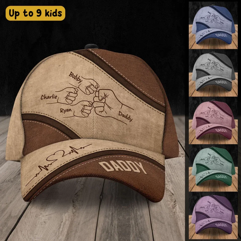 Fist Bump Dad Grandpa Uncle To Kids - Custom Classic Cap - Father's Day Gift - Gifts For Dad - Image 7