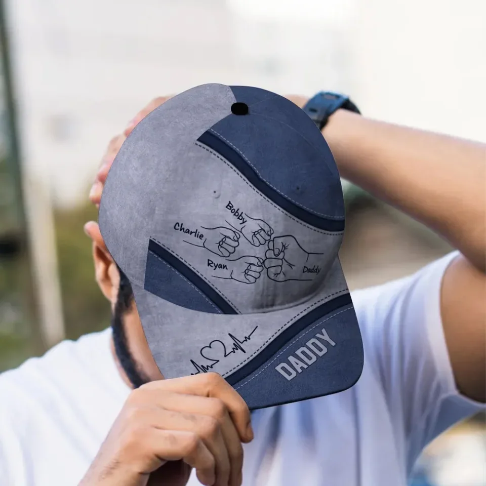 Fist Bump Dad Grandpa Uncle To Kids - Custom Classic Cap - Father's Day Gift - Gifts For Dad - Image 9