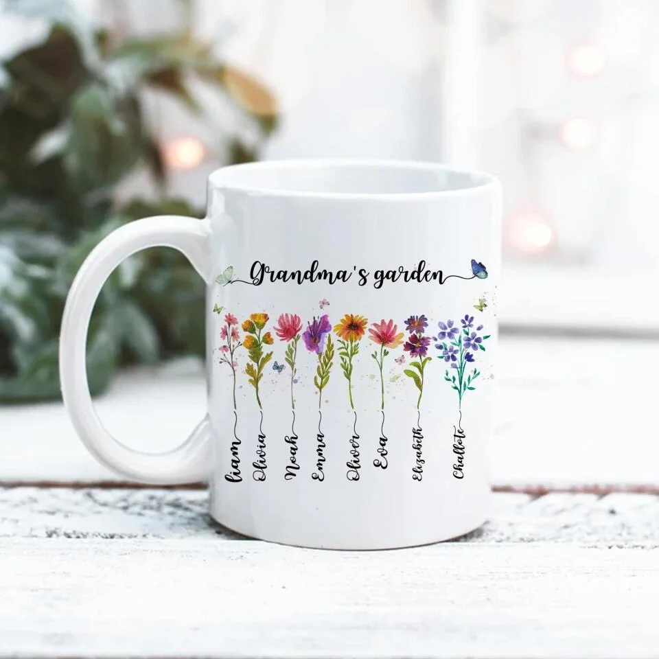 Flower Style Grandma's Garden Custom Mug Gift For Grandma - Image 4