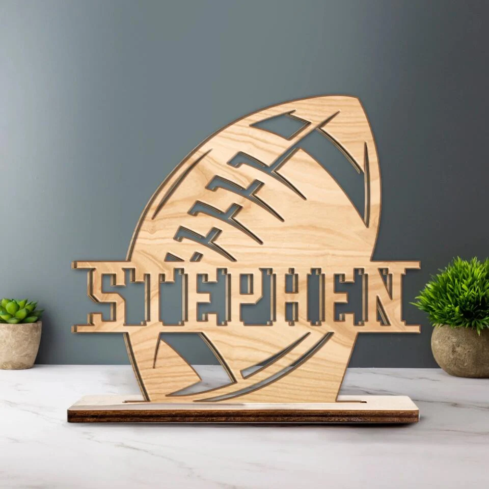 Football Lover - Custom Name Wooden Plaque - Best Gift For Him/Her For Football Lovers - Best Home Decor For Football Players - 302IHPNPWP214 - Image 3