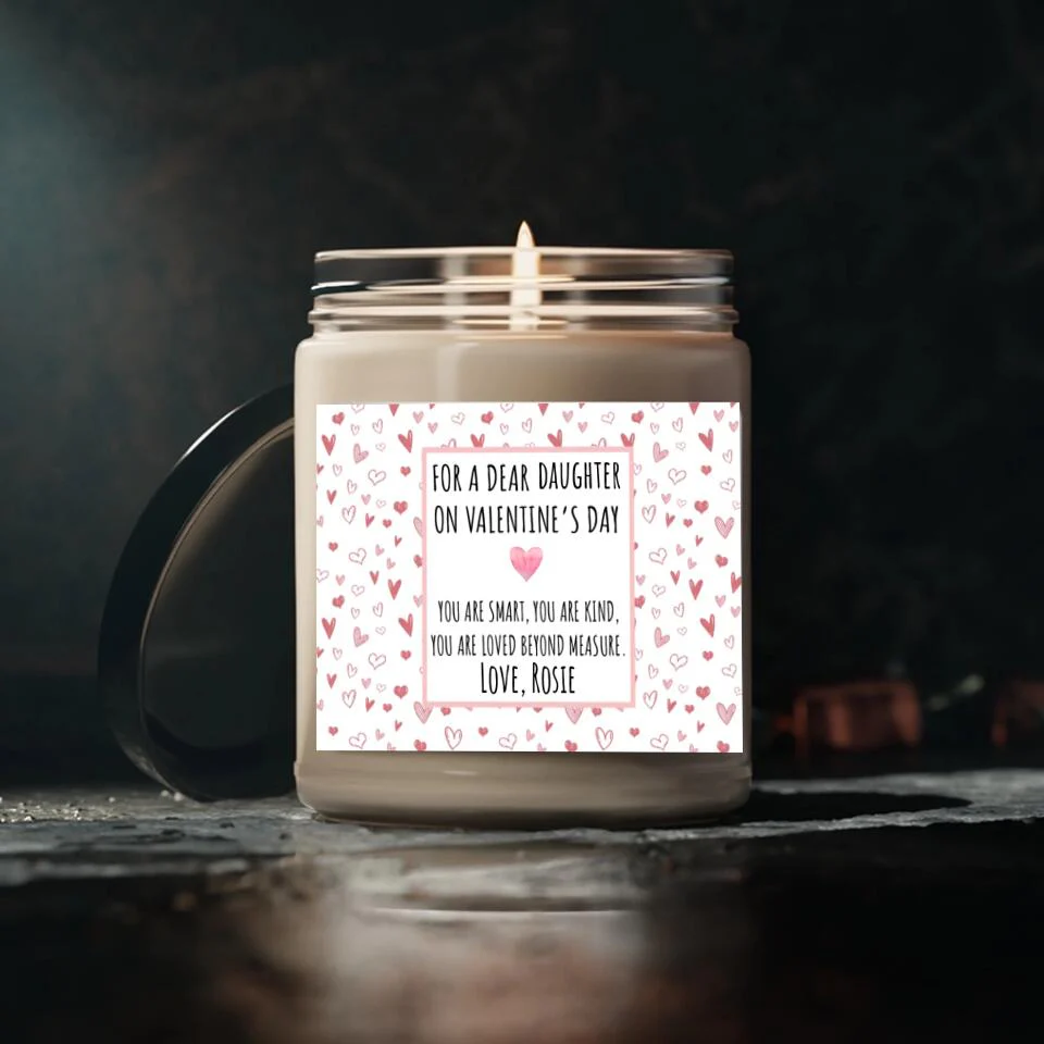 Personalized Valentine Gifts - For a Dear Daughter Sister Teacher Work Bestie You Are Smart You Are Kind Personalized Scented Candle - Image 4