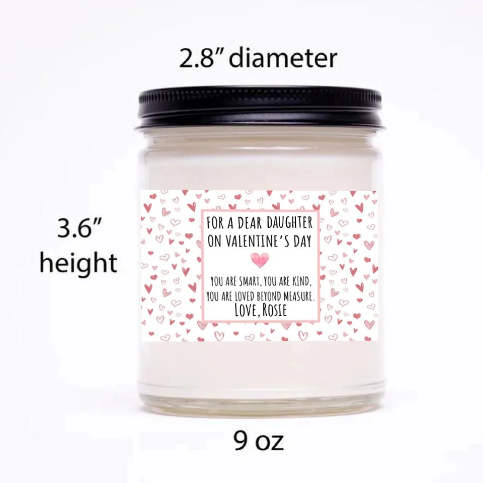 Personalized Valentine Gifts - For a Dear Daughter Sister Teacher Work Bestie You Are Smart You Are Kind Personalized Scented Candle - Image 5