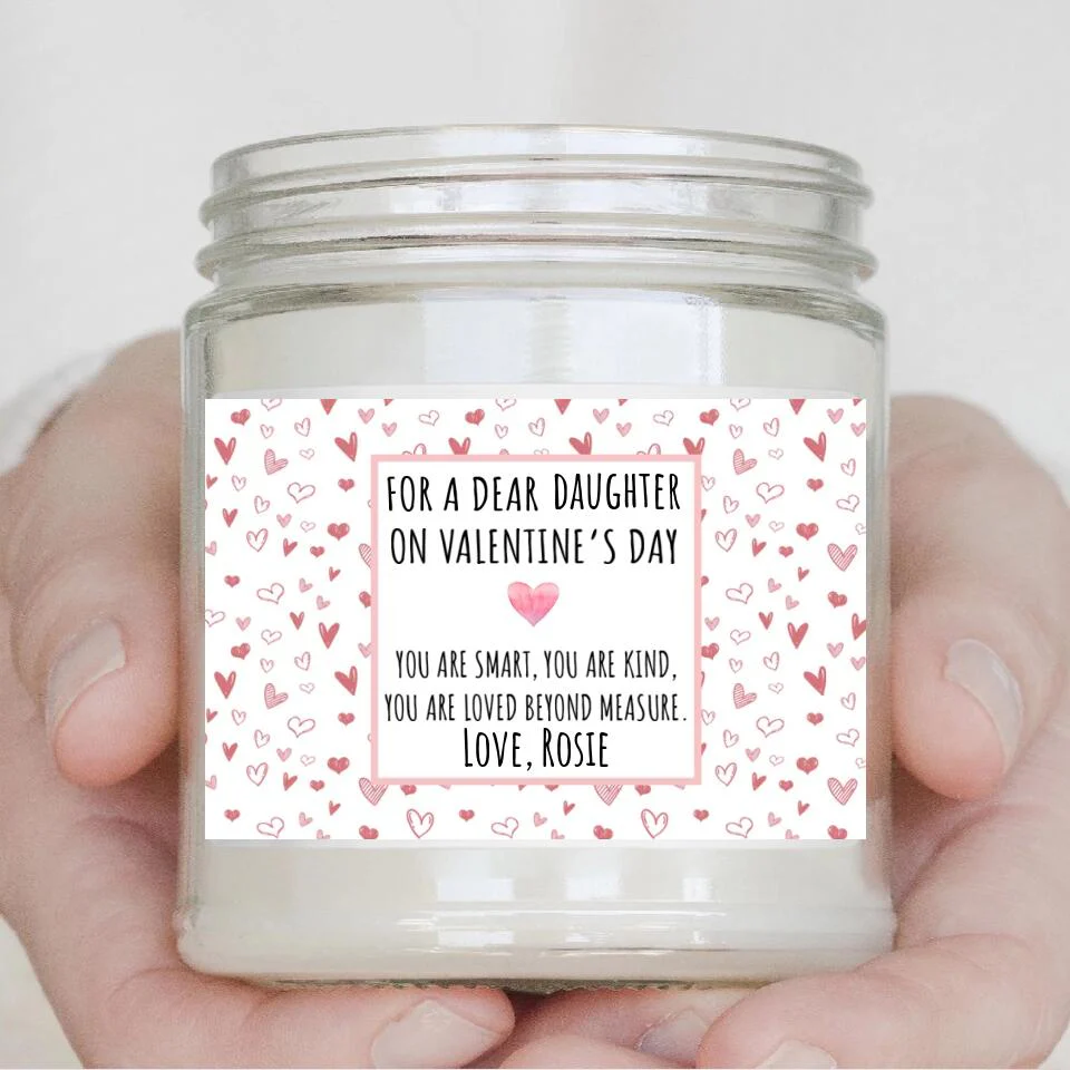 Personalized Valentine Gifts - For a Dear Daughter Sister Teacher Work Bestie You Are Smart You Are Kind Personalized Scented Candle - Image 6