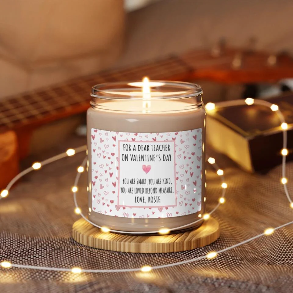 Personalized Valentine Gifts - For a Dear Daughter Sister Teacher Work Bestie You Are Smart You Are Kind Personalized Scented Candle - Image 7