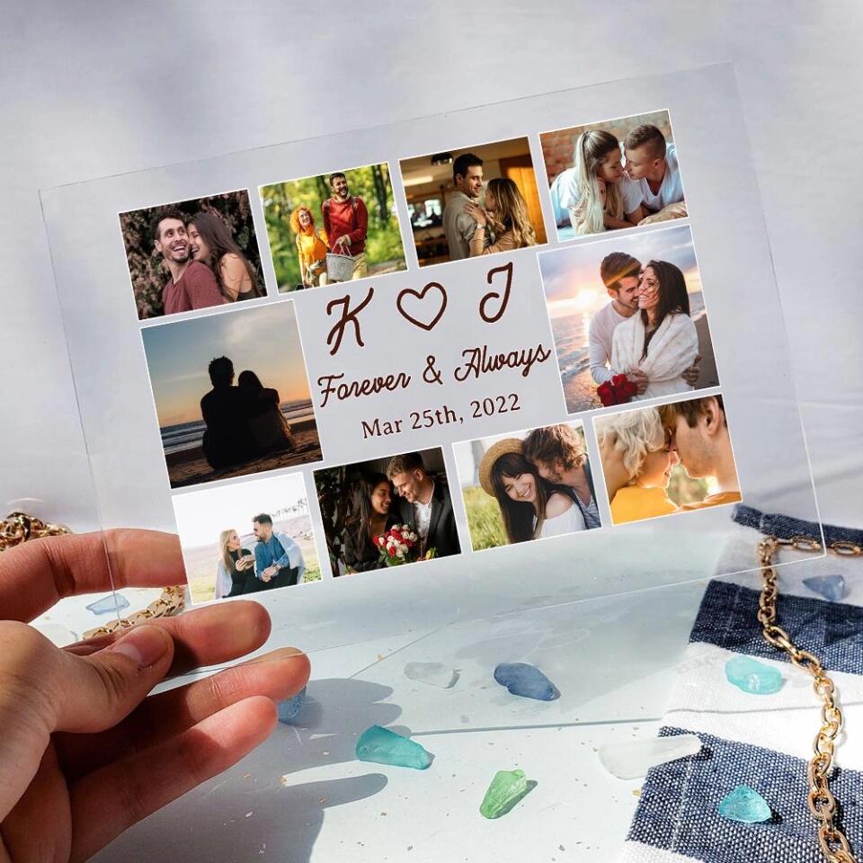 Forever And Always - Personalized Acrylic Plaque - Custom First Letter & Date - Image 2
