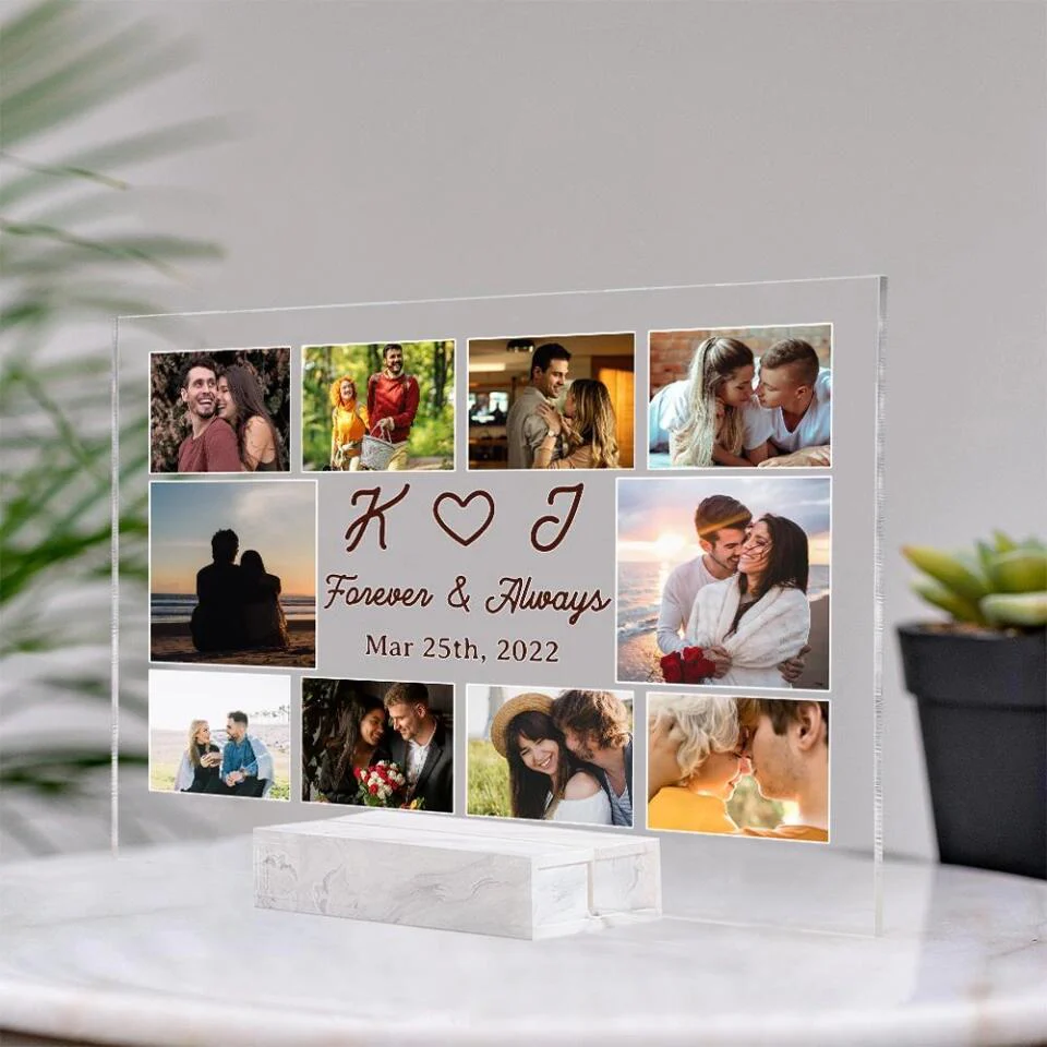 Forever And Always - Personalized Acrylic Plaque - Custom First Letter & Date - Image 4