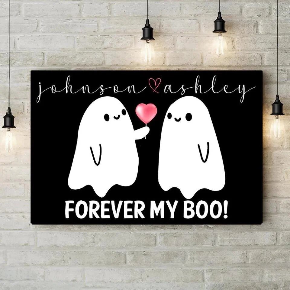 Forever My Boo Custom Canvas Poster Halloween Gift For Couples - Image 3