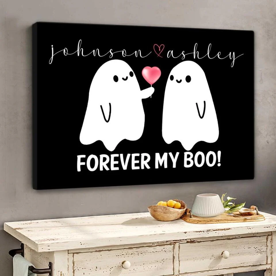 Forever My Boo Custom Canvas Poster Halloween Gift For Couples - Image 5