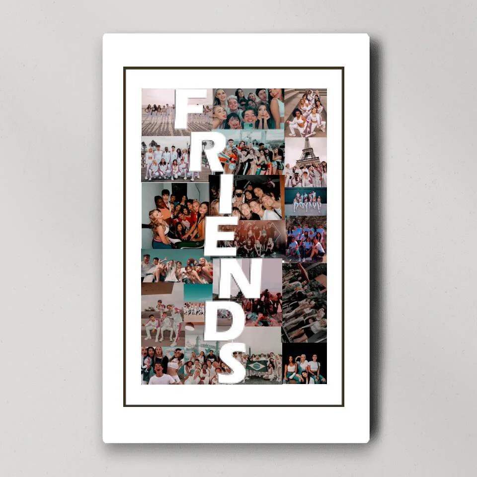 Friends Photo Collage Custom Canvas Poster Anniversary Gift For Friends - Image 5