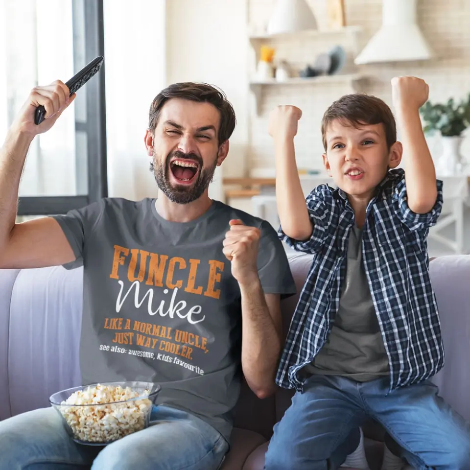 Funcle, Like A Normal Uncle Just Way Cooler - Personalized Tshirt - Gift For Uncle - Image 3