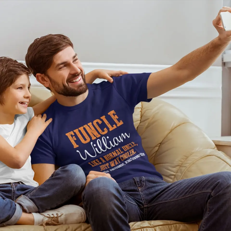 Funcle, Like A Normal Uncle Just Way Cooler - Personalized Tshirt - Gift For Uncle - Image 4