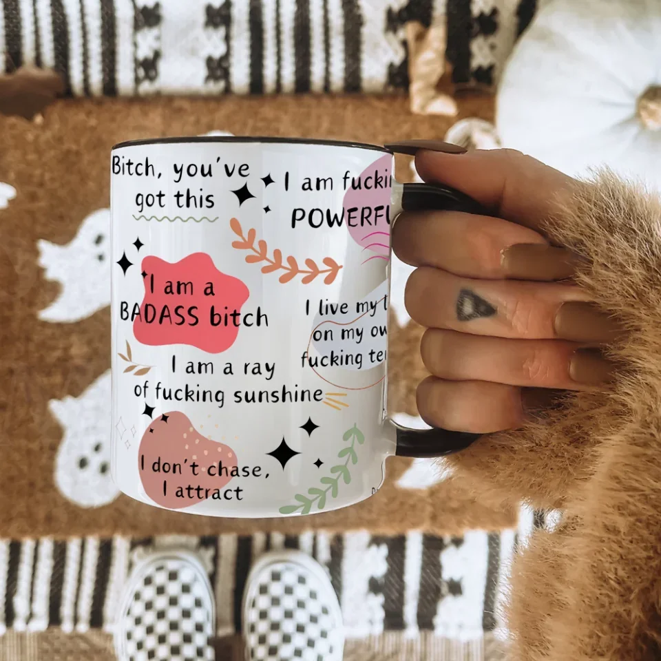 Funny Coffee Mug - Bad B*Tch Affirmations - For Coworkers, Friends, Self Gift - Personalized Name Ceramic Mug - Image 14