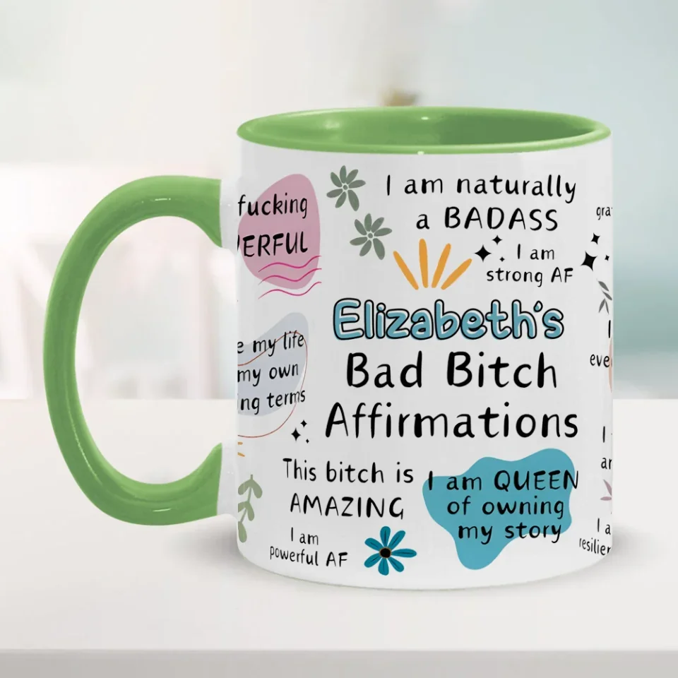 Funny Coffee Mug - Bad B*Tch Affirmations - For Coworkers, Friends, Self Gift - Personalized Name Ceramic Mug - Image 15