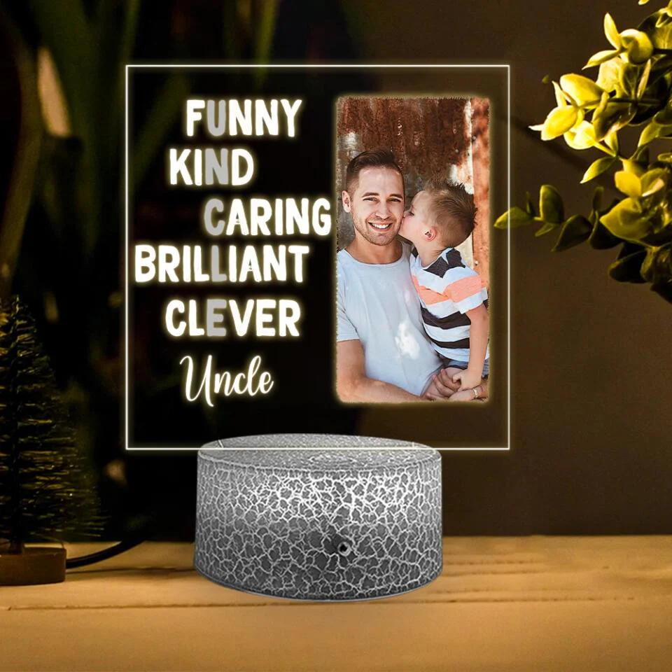 Funny Kind Caring Brilliant Clever Custom 3D Light Birthday Gift For Uncle Aunt - Image 4