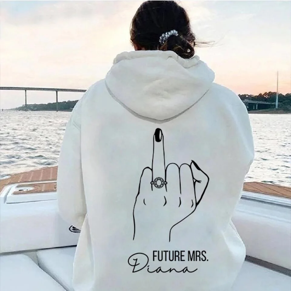 Future Mrs Engagement Ring Custom Hoodie Engagement Gift For Wife - Image 4