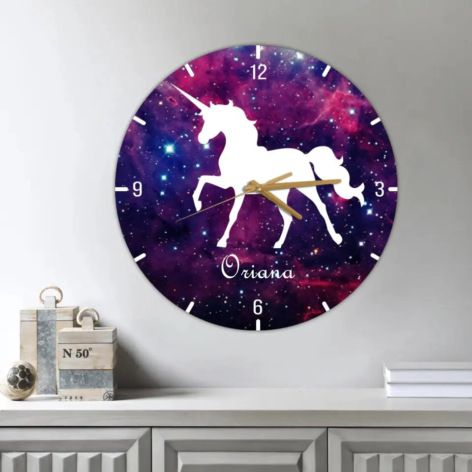 Galaxy Unicorn Custom Wall Clock Birthday Gift For Daughter - Image 3