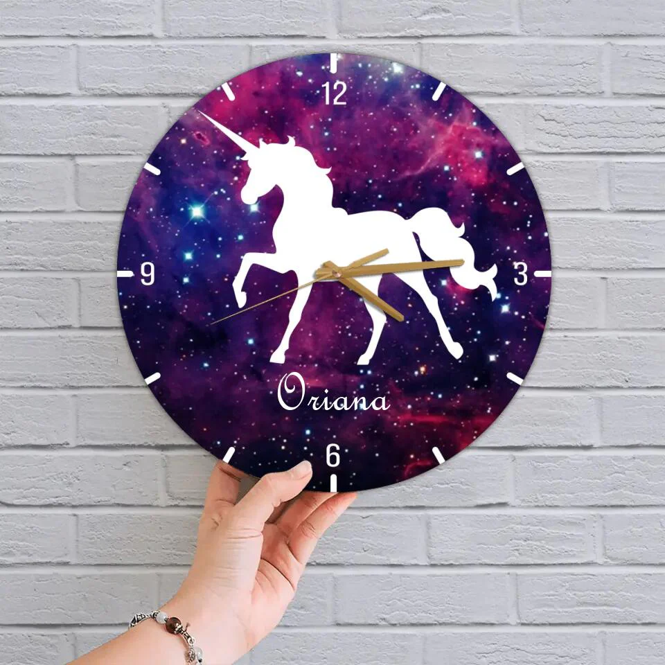 Galaxy Unicorn Custom Wall Clock Birthday Gift For Daughter - Image 4
