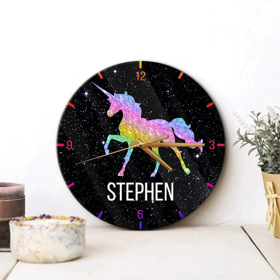 Galaxy Unicorn Custom Wall Clock Birthday Gift For Daughter - Image 5