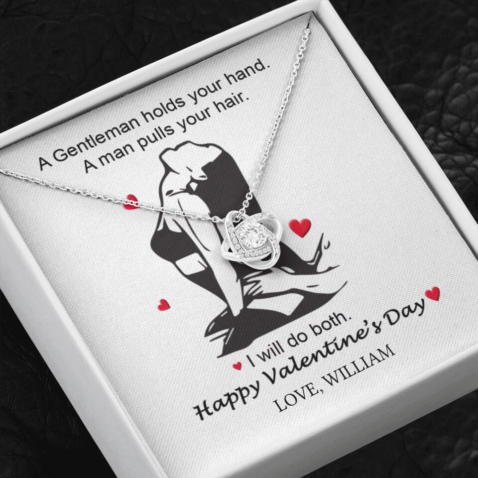 A Gentleman Holds Your Hand, A Man Pulls Your Hair - Personalized Necklace - Image 2