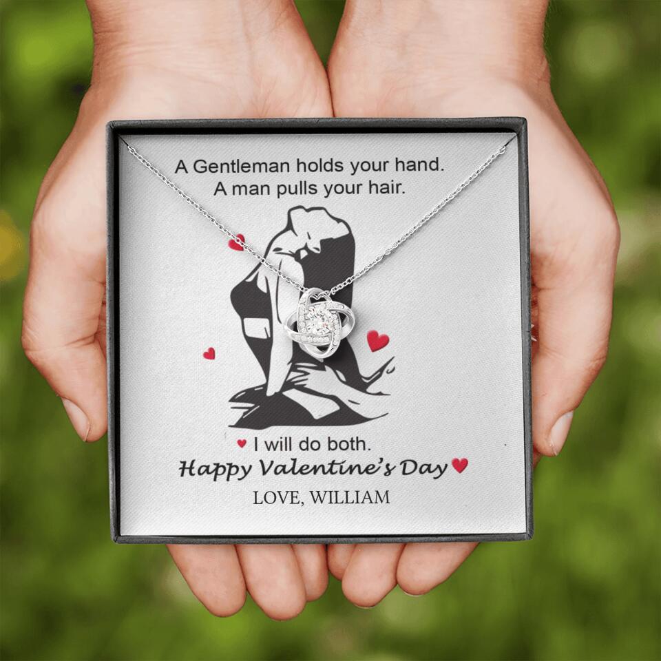 A Gentleman Holds Your Hand, A Man Pulls Your Hair - Personalized Necklace - Image 4