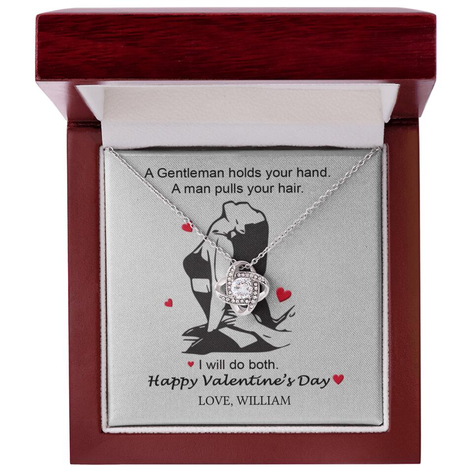 A Gentleman Holds Your Hand, A Man Pulls Your Hair - Personalized Necklace - Image 8