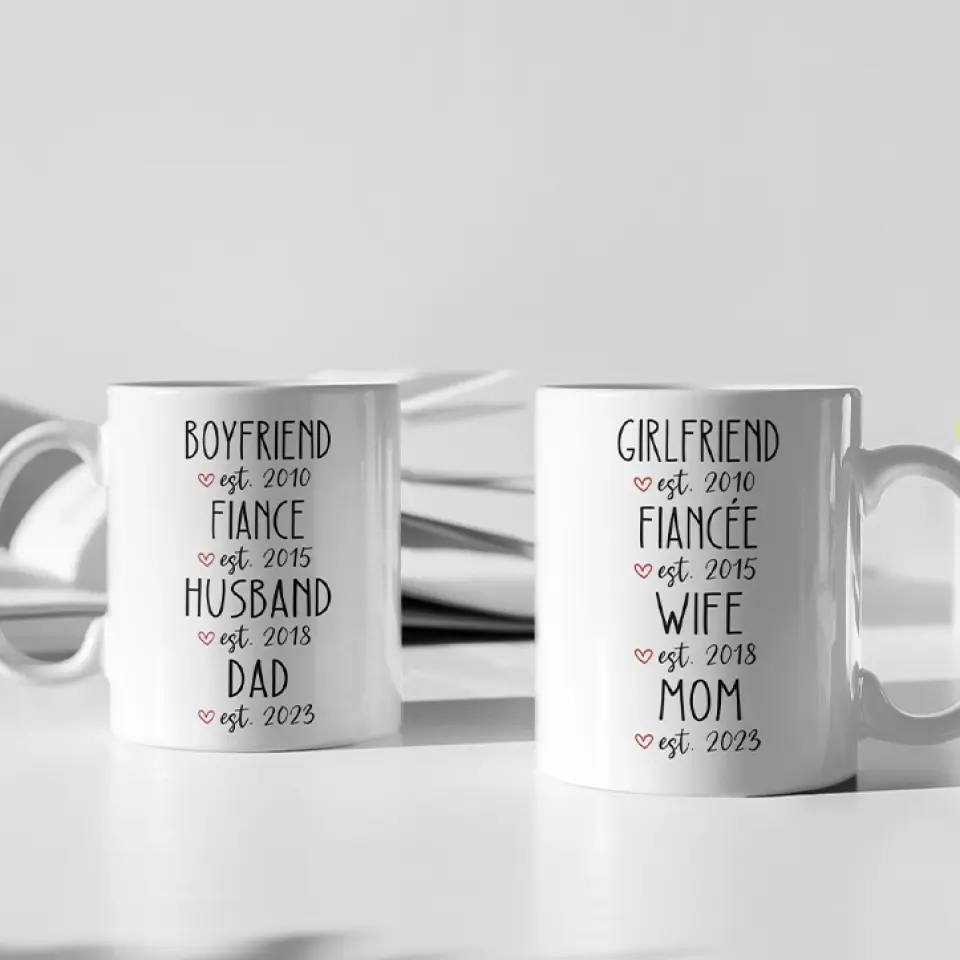 Girlfriend/Boyfriend Fiancee/Fiance Wife/Husband Mom/Dad Personalized White Mug - Image 10