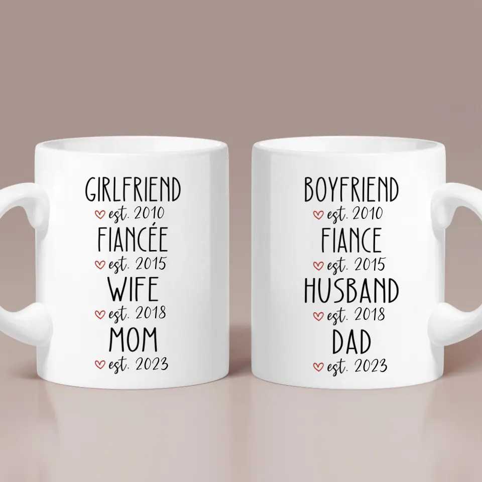 Girlfriend/Boyfriend Fiancee/Fiance Wife/Husband Mom/Dad Personalized White Mug - Image 2
