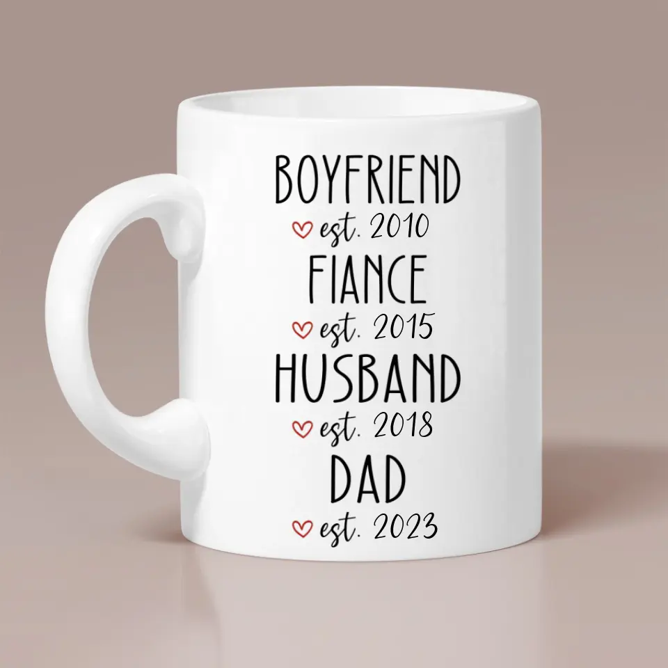 Girlfriend/Boyfriend Fiancee/Fiance Wife/Husband Mom/Dad Personalized White Mug - Image 7