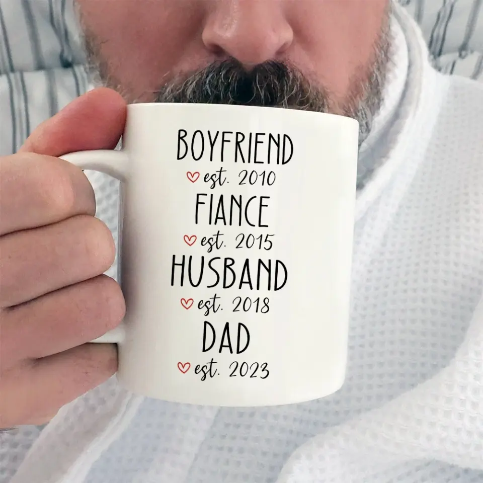 Girlfriend/Boyfriend Fiancee/Fiance Wife/Husband Mom/Dad Personalized White Mug - Image 9