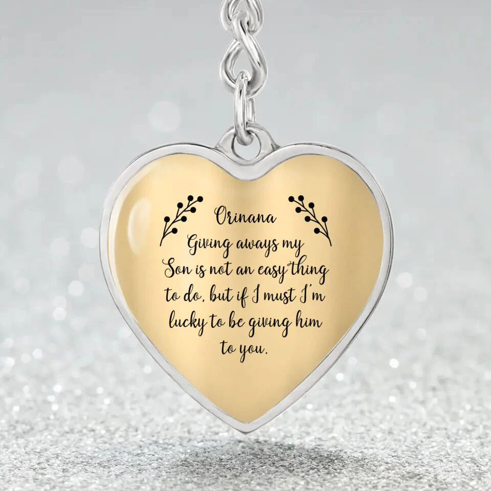 Giving Away My Son is Not an Easy Thing to Do - Heart Jewelry - Heart Luxury Necklace - Custom Name - Wedding Day Keepsake - Daughter in Law Gift From Mother in Law - Son Wedding Shower Gift - 303ICNNPJE314 - Image 10