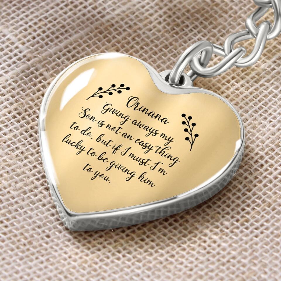 Giving Away My Son is Not an Easy Thing to Do - Heart Jewelry - Heart Luxury Necklace - Custom Name - Wedding Day Keepsake - Daughter in Law Gift From Mother in Law - Son Wedding Shower Gift - 303ICNNPJE314 - Image 11