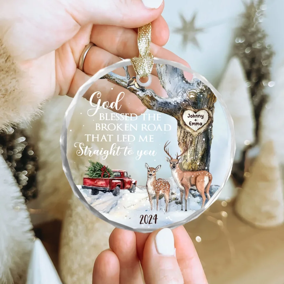 God Blessed The Broken Road That Led Me Straight To You - Glass Ornament - Gift For Couple - Image 6