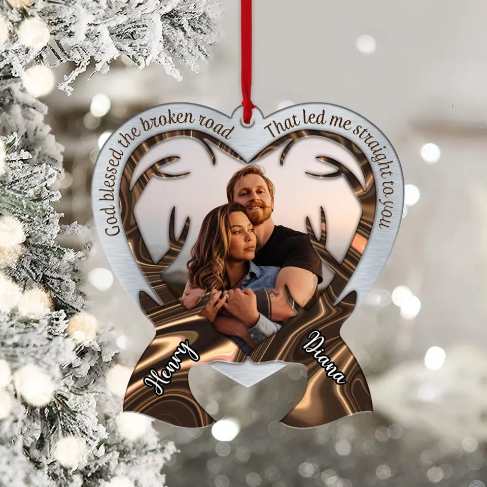 God Blessed The Broken Road That Led Me Straight To You - Personalized Car Ornament - Gift For Couples - Image 16