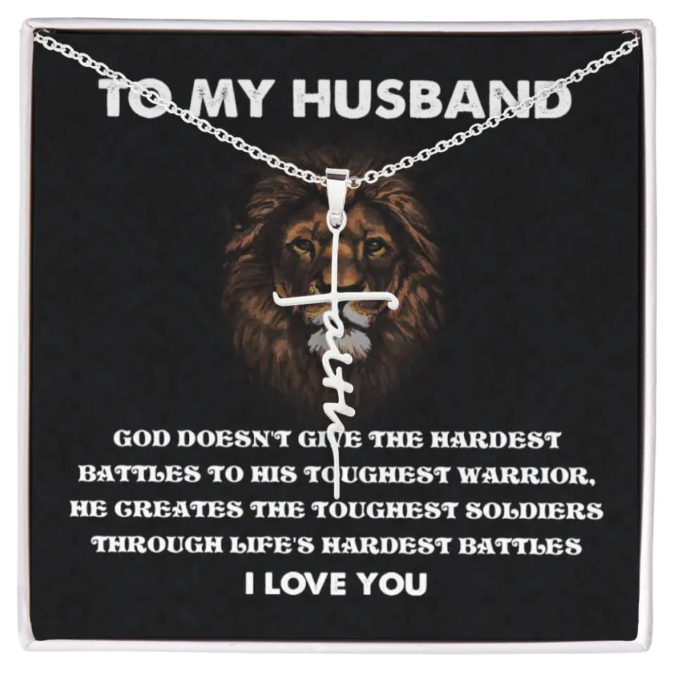 God Doesn't Give The Hardest Battles Necklace - Gift For Husband - Image 10