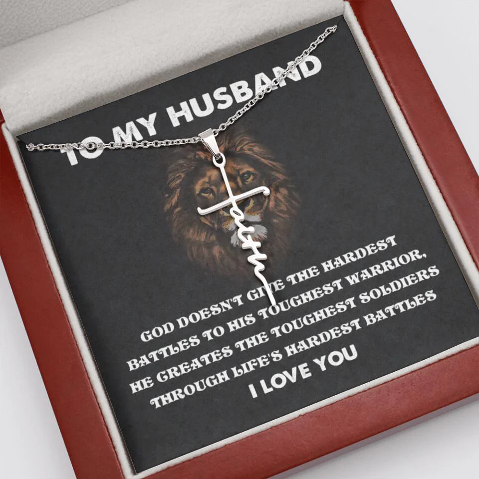 God Doesn't Give The Hardest Battles Necklace - Gift For Husband - Image 16