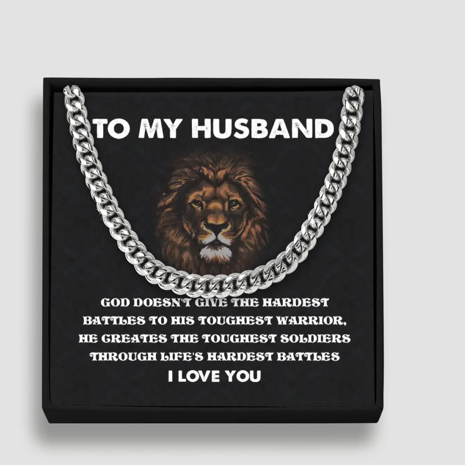 God Doesn't Give The Hardest Battles Necklace - Gift For Husband - Image 2